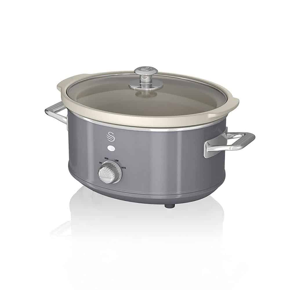 Swan Retro Slow Cooker Stainless Steel 200 W 3.5 Litre - Grey