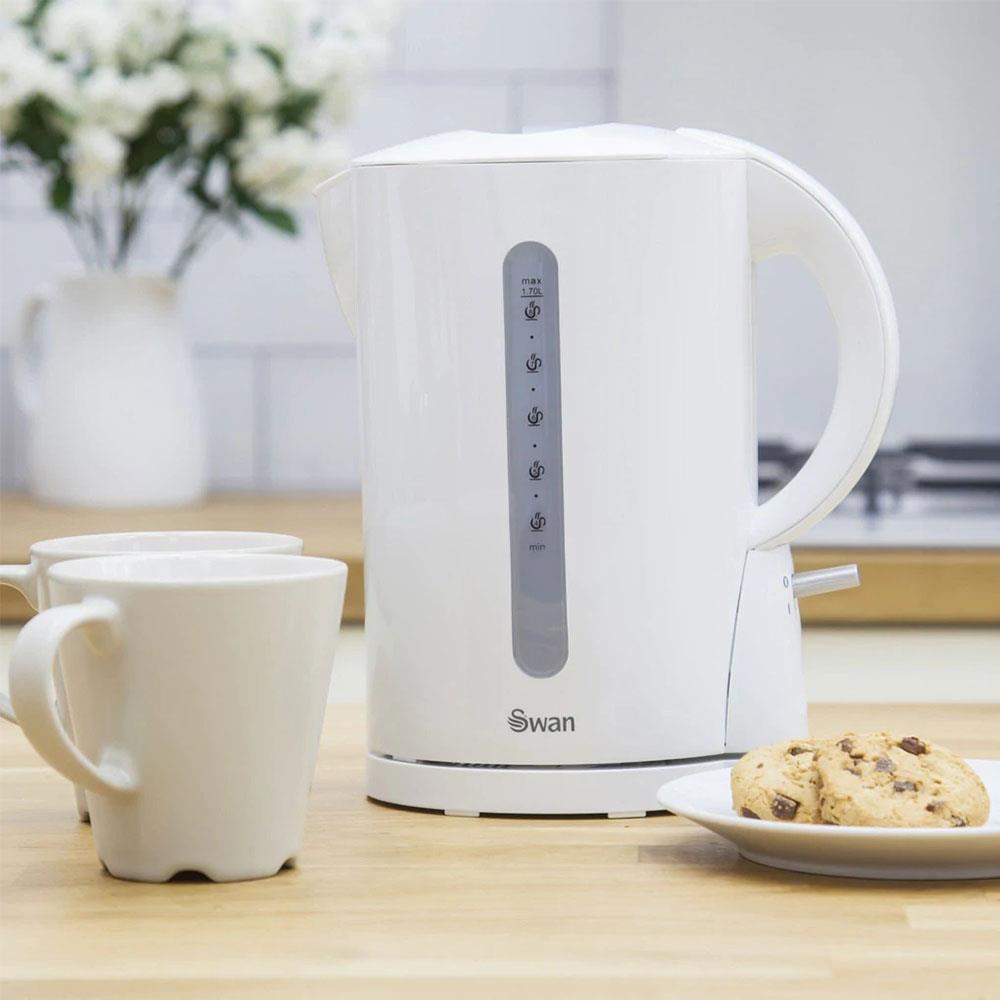 Swan Cordless Jug Kettle Rapid And Quiet Boil 2200 W 1.7 Litre - White