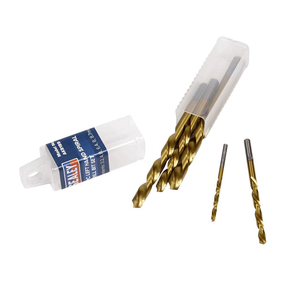 Sealey Left Hand Spiral Drill Bit Set - 5 Pieces