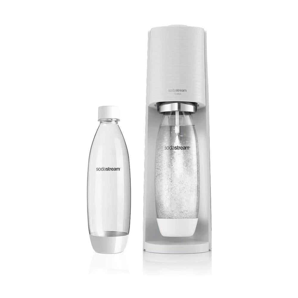 SodaStream Terra Sparkling Water Maker With 60 Litre Gas Cylinder And 1 Litre Dishwasher Safe - White Main image