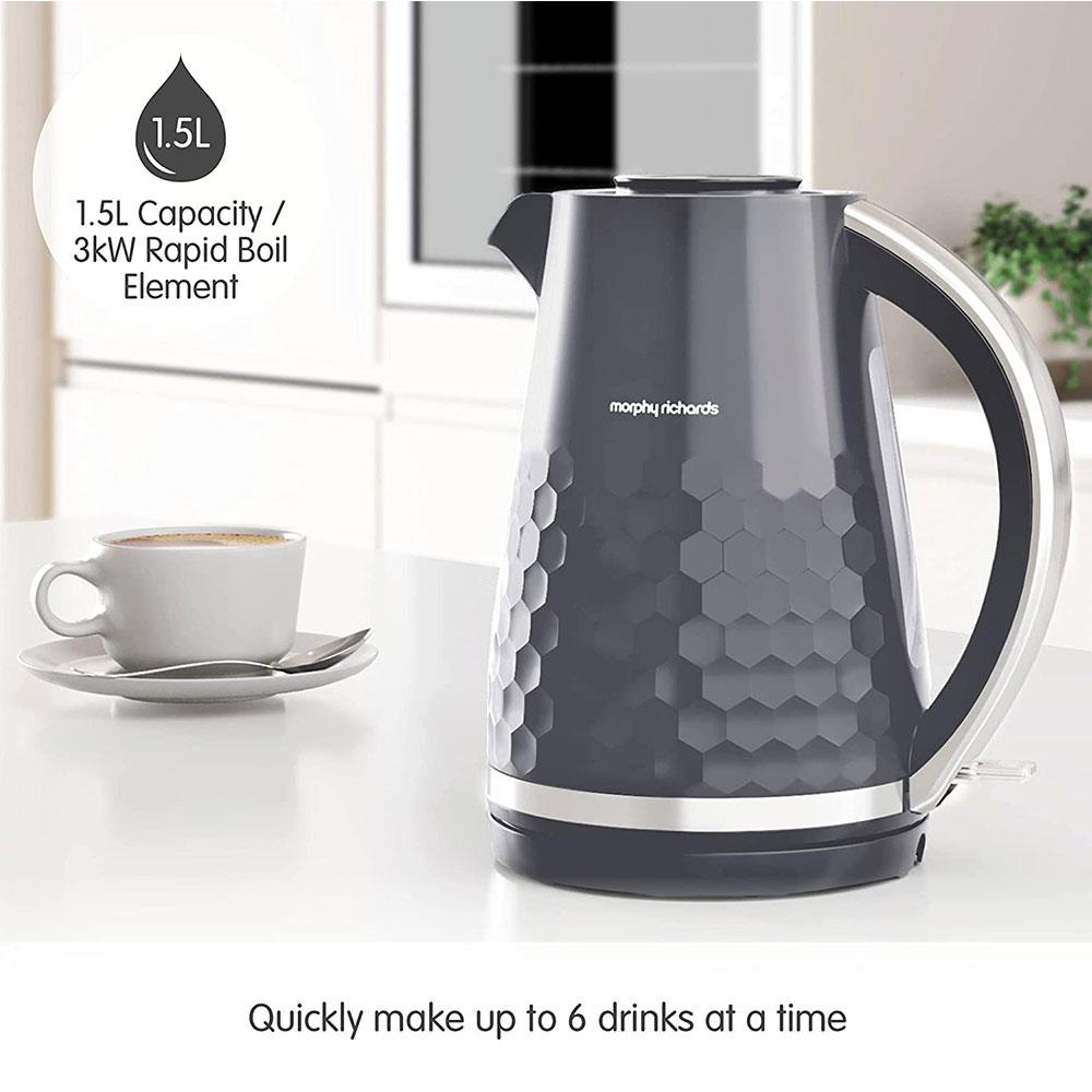 Morphy Richards Hive Jug Kettle 3000 W 1.5 Litre - Grey