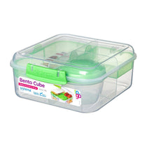 Sistema To Go Bento Cube Lunch Box 1.25 Litre With 150ml Yoghurt Pot - Assorted Color