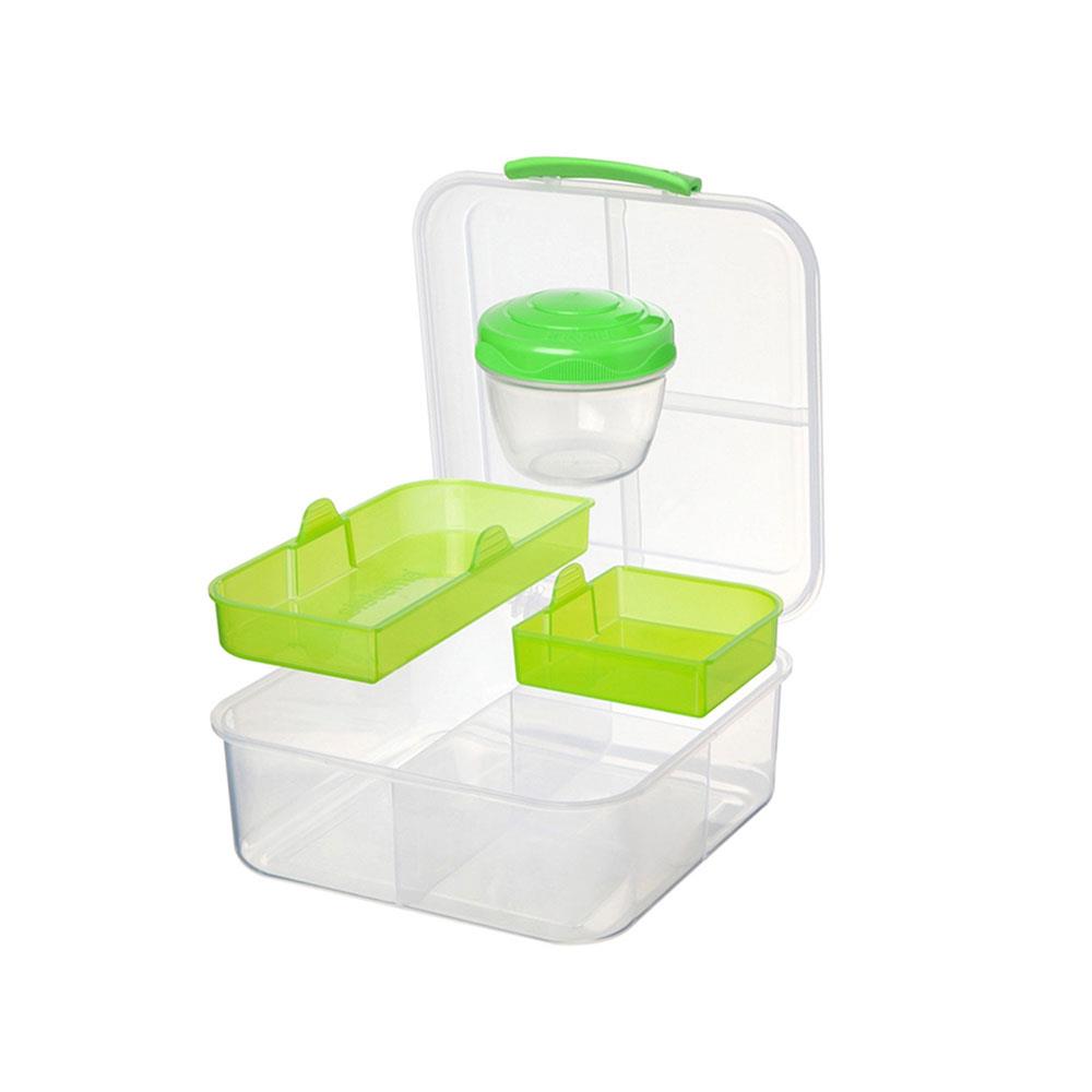 Sistema To Go Bento Cube Lunch Box 1.25 Litre With 150ml Yoghurt Pot - Assorted Color