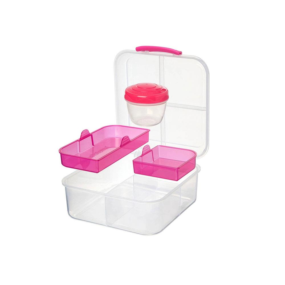 Sistema To Go Bento Cube Lunch Box 1.25 Litre With 150ml Yoghurt Pot - Assorted Color