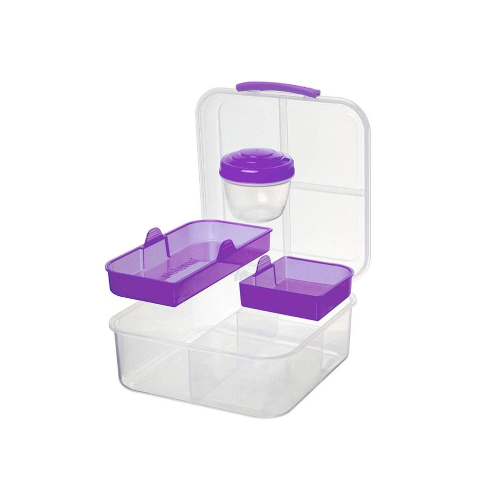 Sistema To Go Bento Cube Lunch Box 1.25 Litre With 150ml Yoghurt Pot - Assorted Color