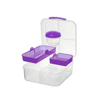 Sistema To Go Bento Cube Lunch Box 1.25 Litre With 150ml Yoghurt Pot - Assorted Color