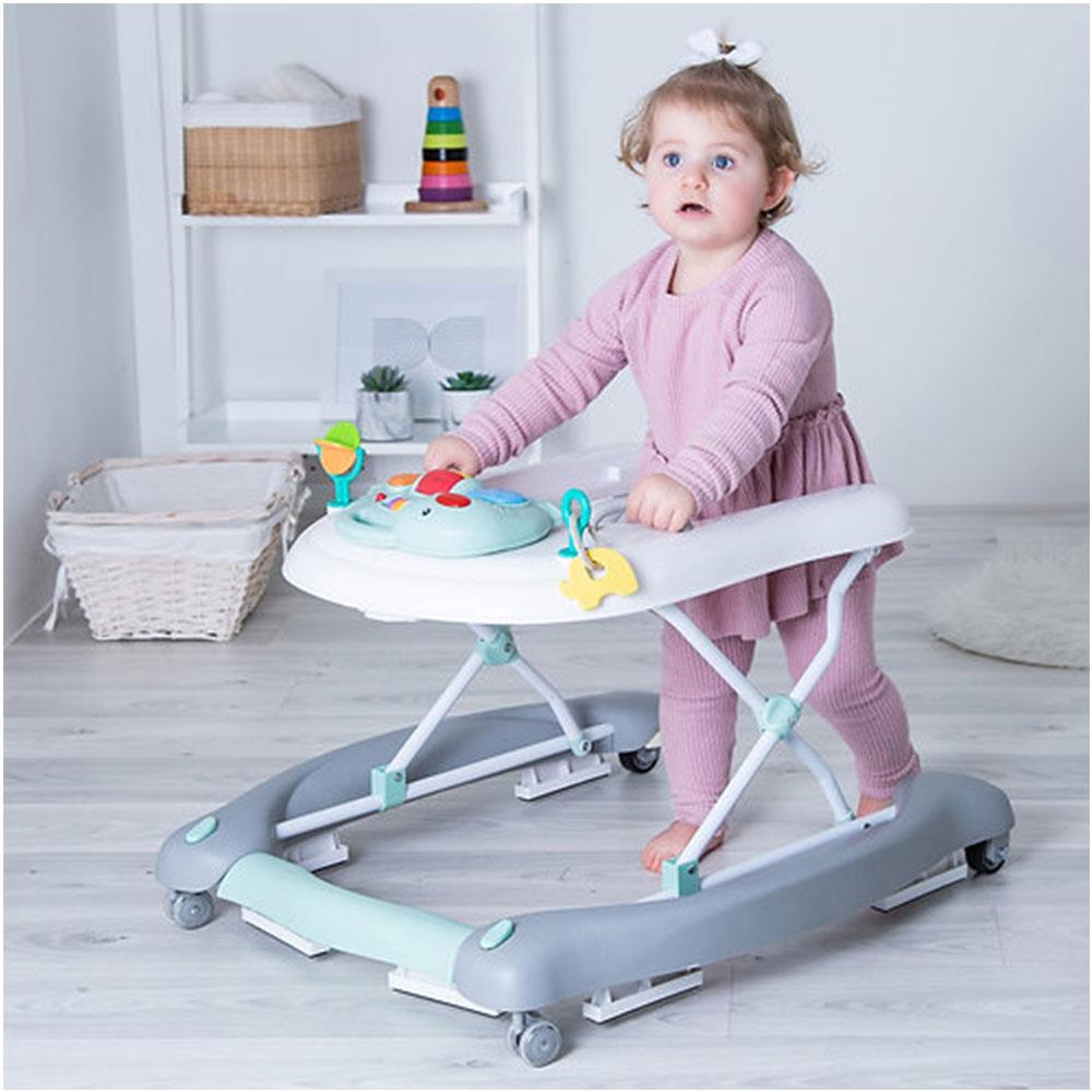 Red Kite Baby Go Round Twist And Walk 3 In 1 Baby Walker Rocker And Push Along - Aqua Dino