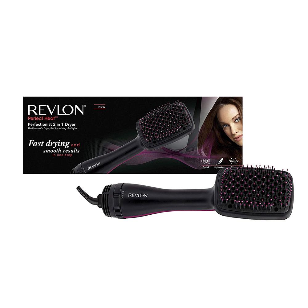 Revlon Perfectionist 2-In-1 Lonising Paddle Brush Hair Dryer 1000 W- Black