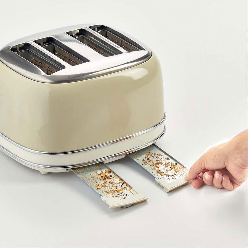 Ariete Vintage 4 Slice Toaster With Defrost Reheat And Cancel Metal 1600 W - Cream