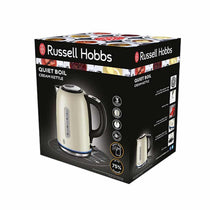 Russell Hobbs Quiet Boil Jug Kettle Stainless Steel 3000 W 1.7 Litre - Cream