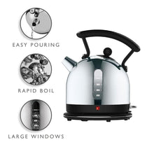 Dualit Dome Kettle Polished Stainless Steel 3000 W 2 Litre - Black