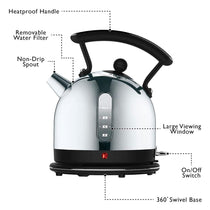 Dualit Dome Kettle Polished Stainless Steel 3000 W 2 Litre - Black