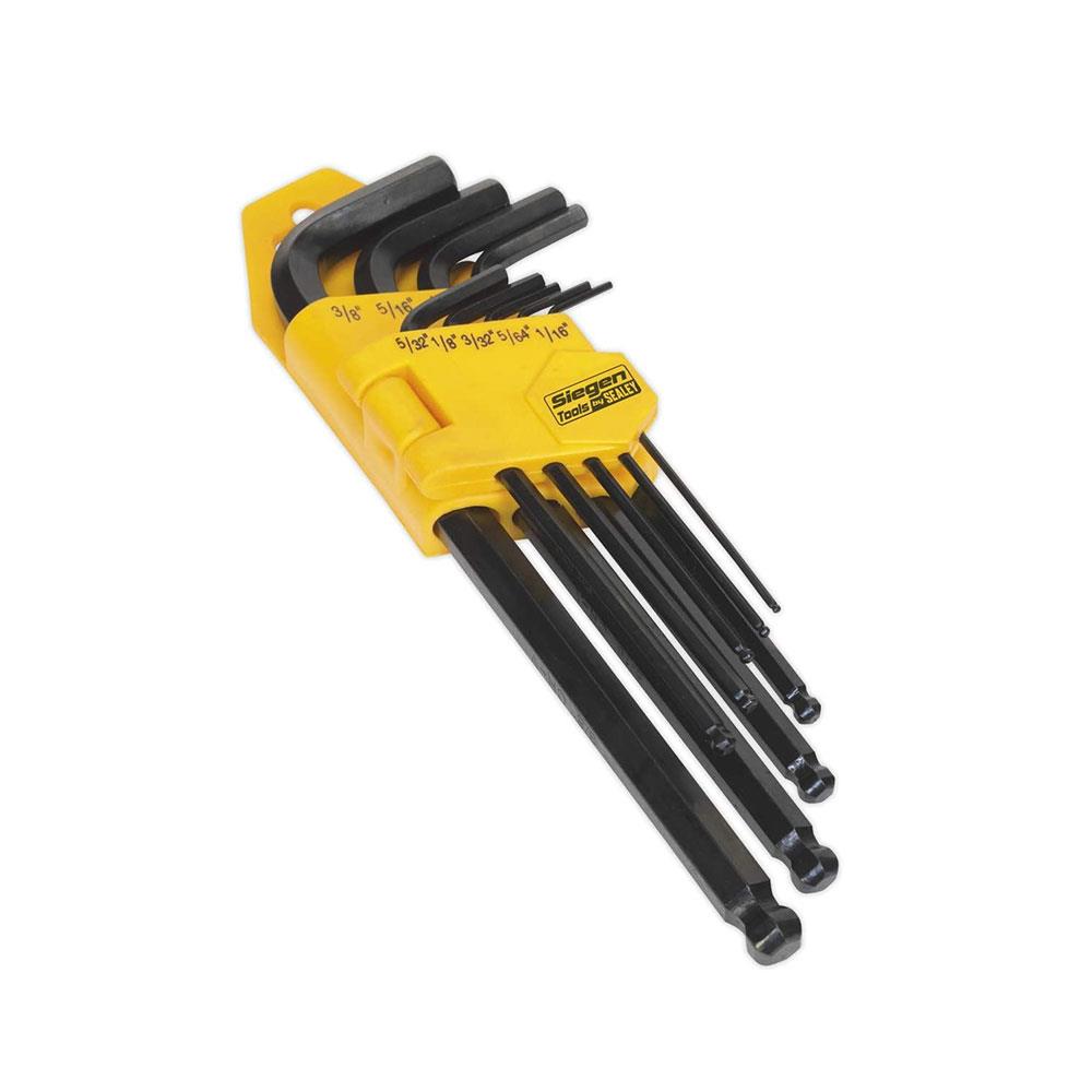 Sealey Long Imperial Ball-End Hex Key Set - 9 Pieces Main image