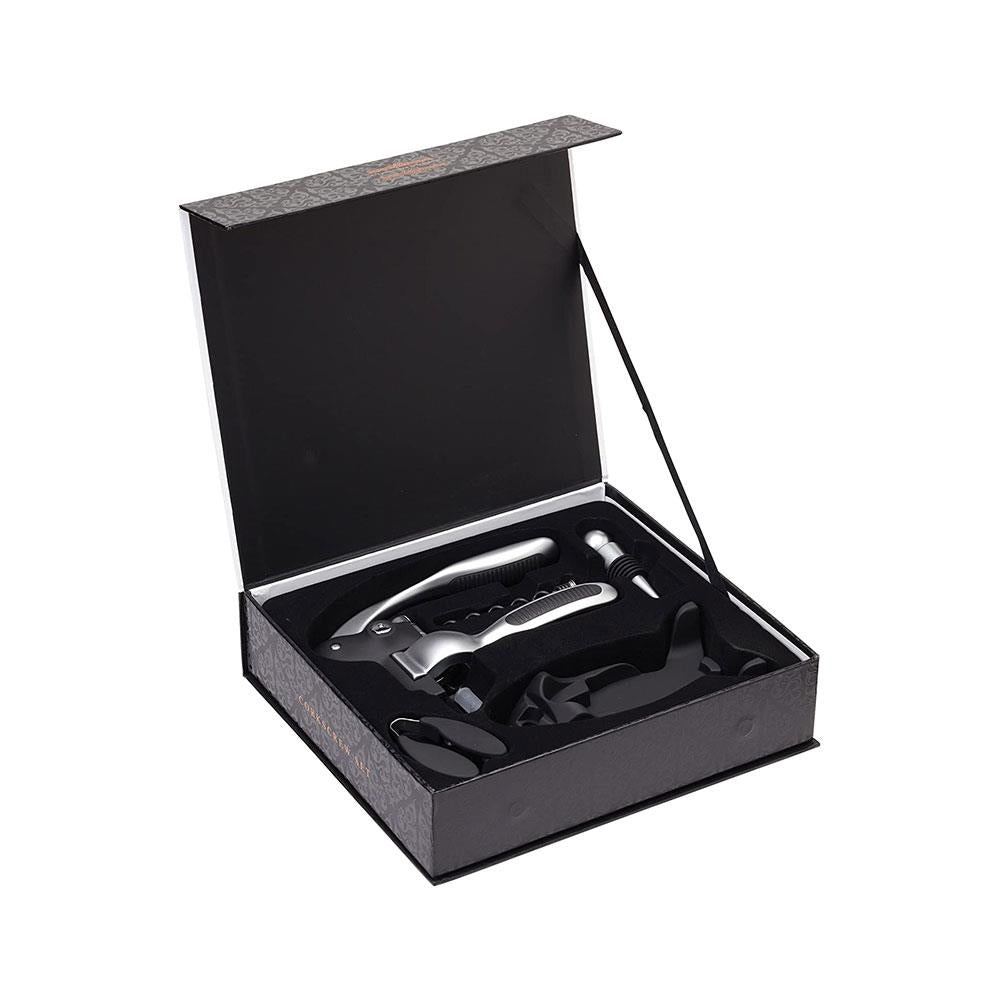 KitchenCraft BarCraft Deluxe Lever-Arm Corkscrew Luxury Wine Bottle Opener Gift Set Secondary image