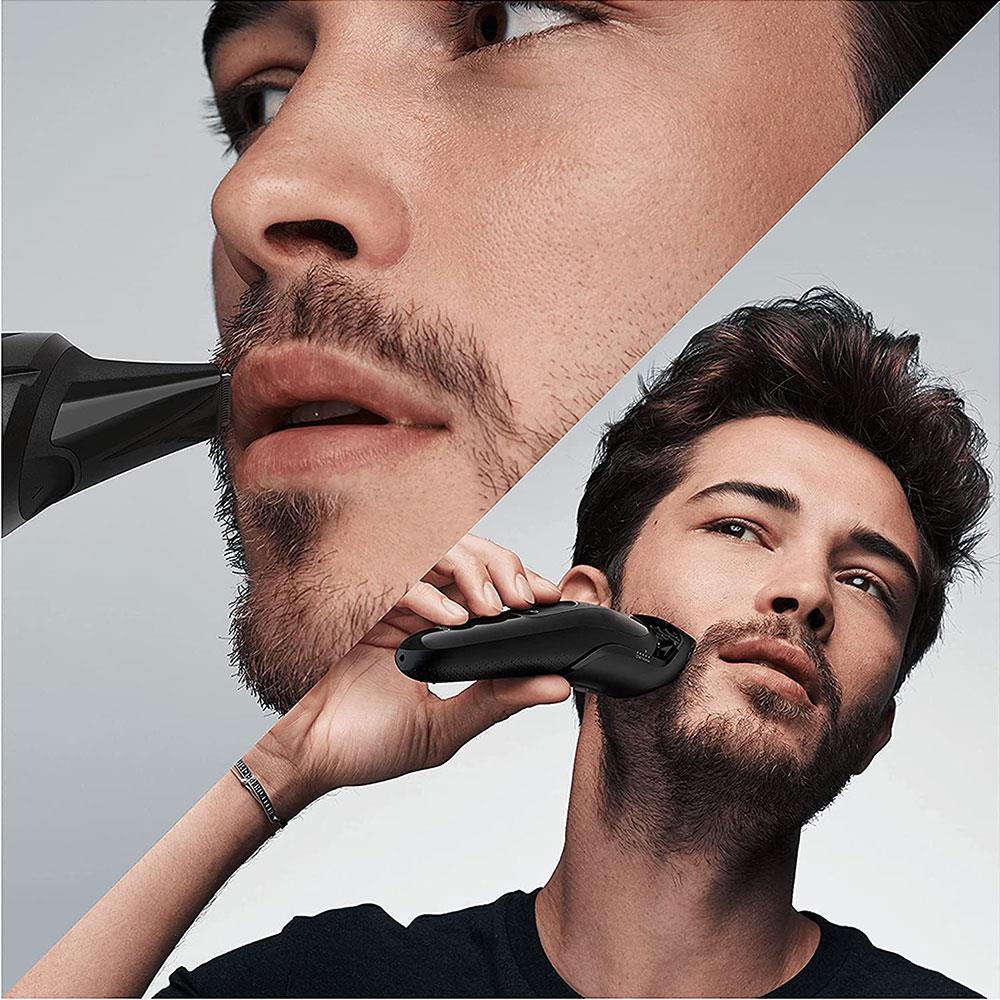 Braun All-In-One Trimmer 6-In-1 Grooming Kit For Beard Face And Hair Clippers 5 Attachments - Black