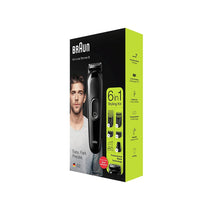 Braun All-In-One Trimmer 6-In-1 Grooming Kit For Beard Face And Hair Clippers 5 Attachments - Black
