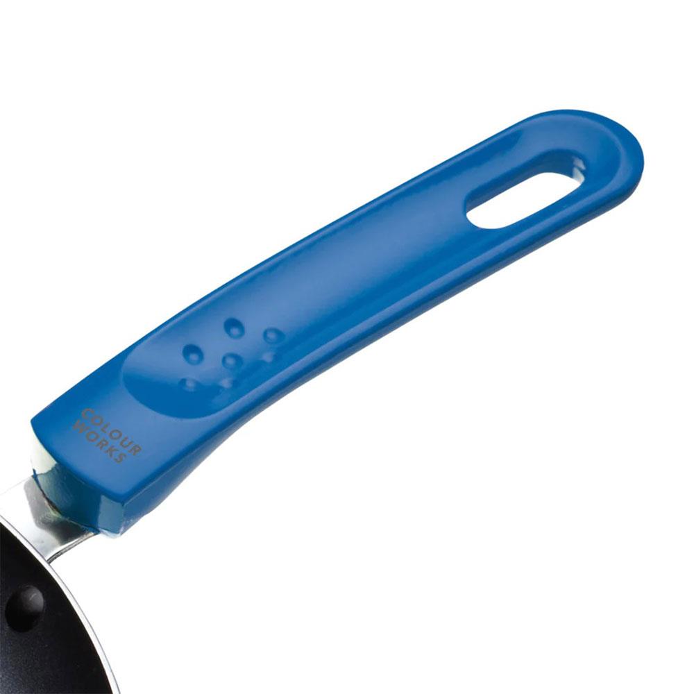 KitchenCraft Colourworks Non-Stick 24cm Crepe Pan With Soft Grip Handle Aluminum - Blue