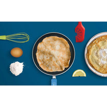 KitchenCraft Colourworks Non-Stick 24cm Crepe Pan With Soft Grip Handle Aluminum - Blue