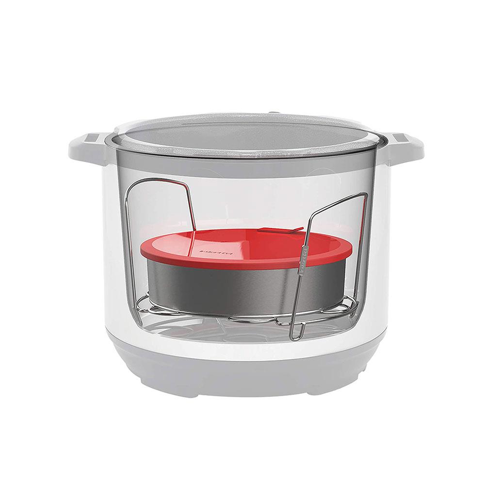 KitchenCraft Instant Pot Stainless Steel Round Cook/Bake Pan 18cm x 5cm - Red
