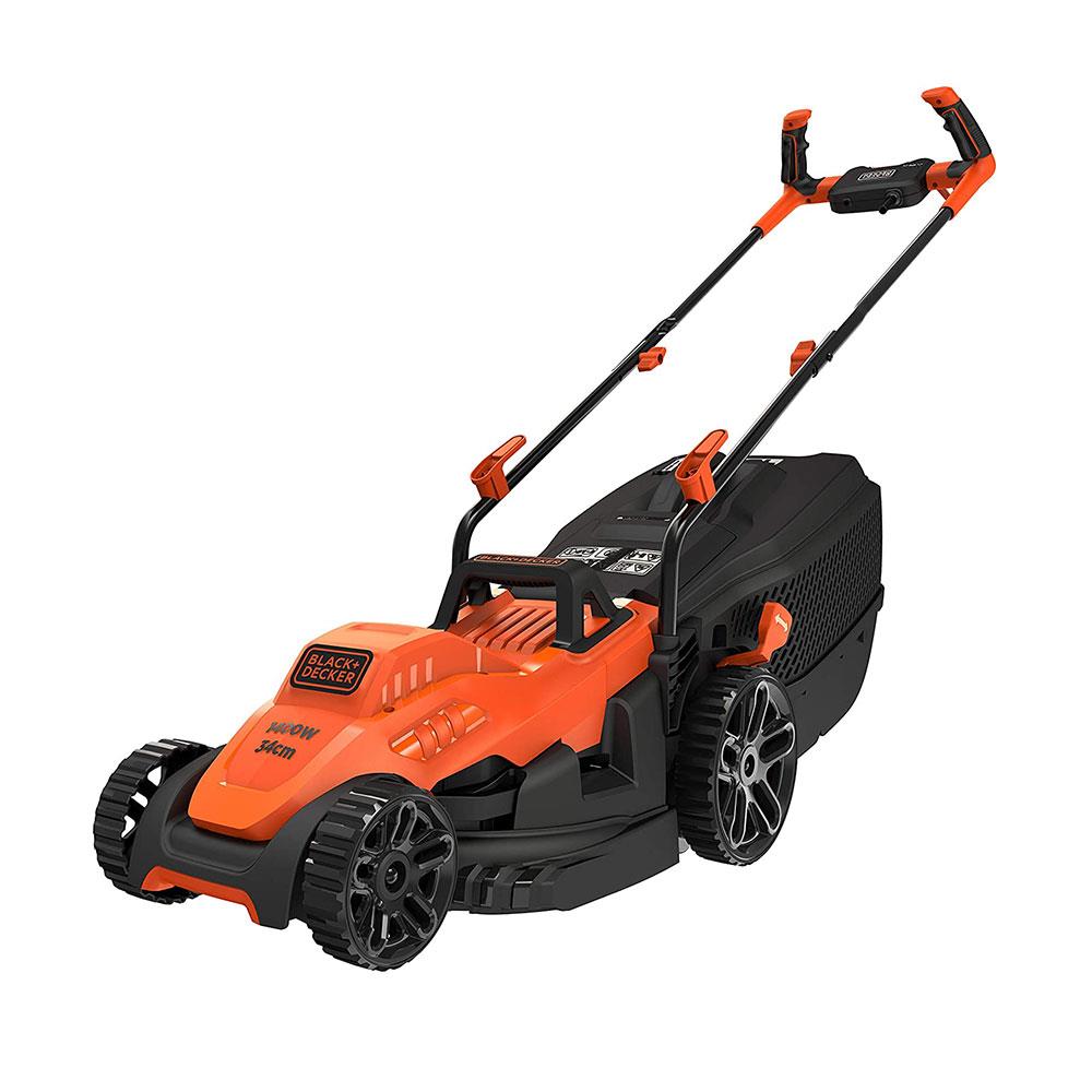 Black & Decker Corded Electric Lawn Mower With Ergonomic Bike Handle 1400W 34cm 240V - Orange/Black Main image