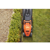 Black & Decker Corded Electric Lawn Mower With Ergonomic Bike Handle 1400W 34cm 240V - Orange/Black