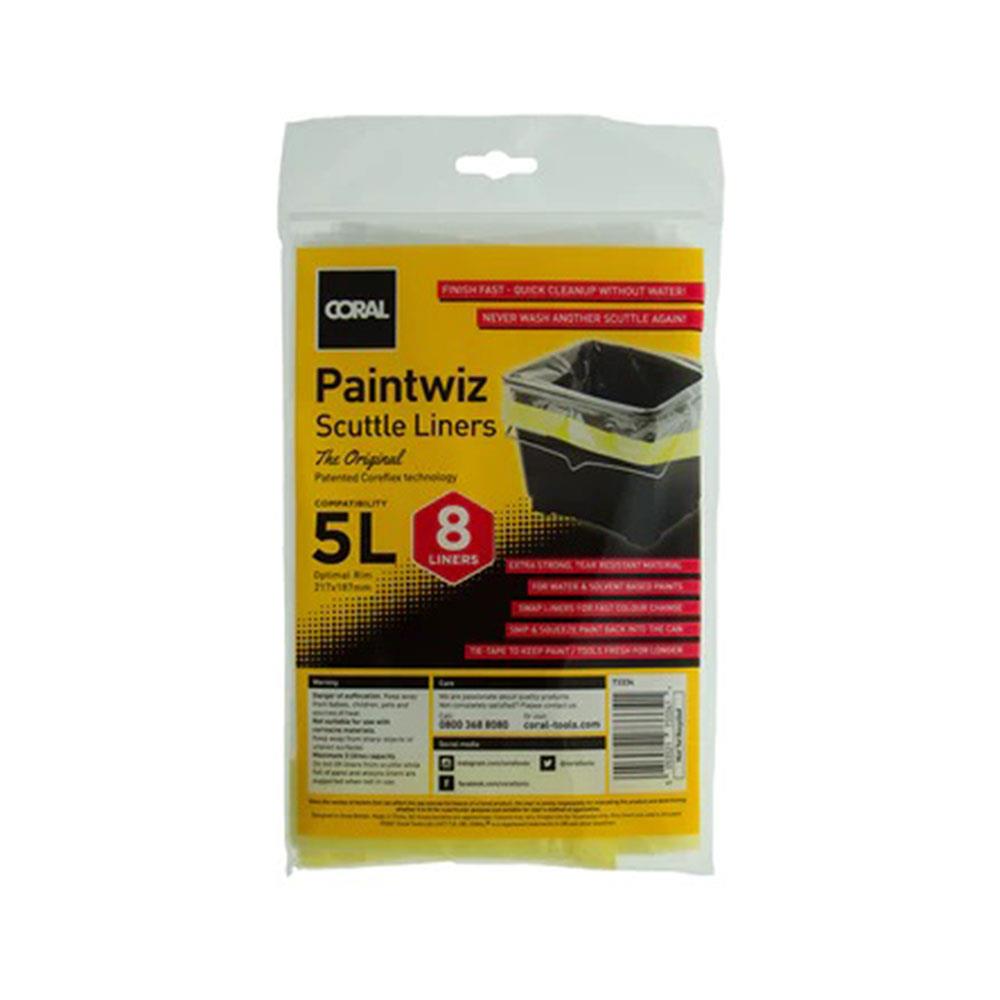 Coral Paintwiz 5 Liter Paint Scuttle Liners With Coreflex For Easy Clean Up - 8 Piece Pack