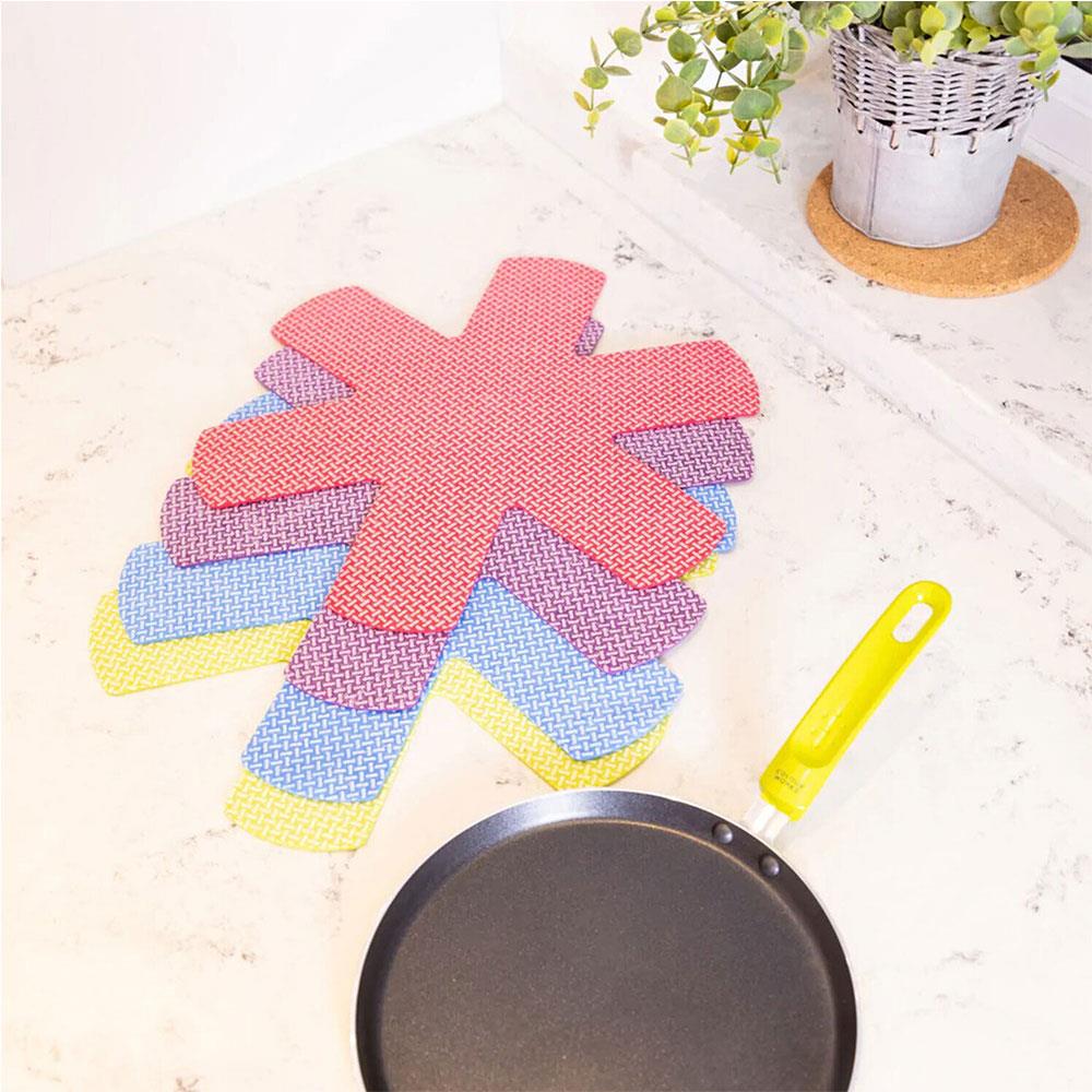 KitchenCraft Colourworks Pan Separators Non-Slip Anti-Scratch Pan Protectors 38cm - Set of 4
