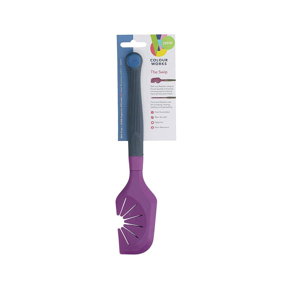 KitchenCraft Colourworks The Swip Silicone Whisk Scraper/Spatula 29cm - Purple