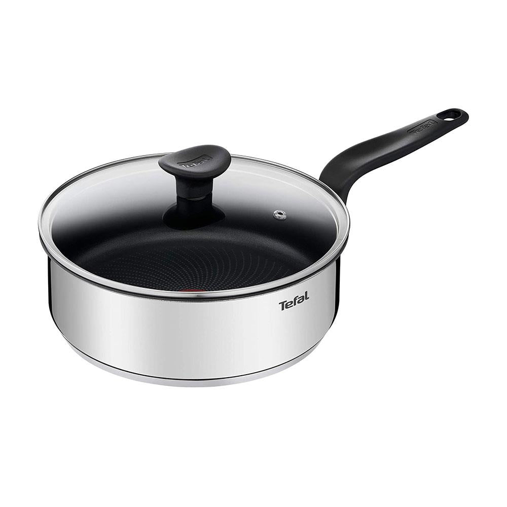 Tefal Primary 24cm Saute Pan With Glass Lid Non-Stick Premium Stainless Steel - Silver