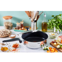Tefal Primary 24cm Saute Pan With Glass Lid Non-Stick Premium Stainless Steel - Silver