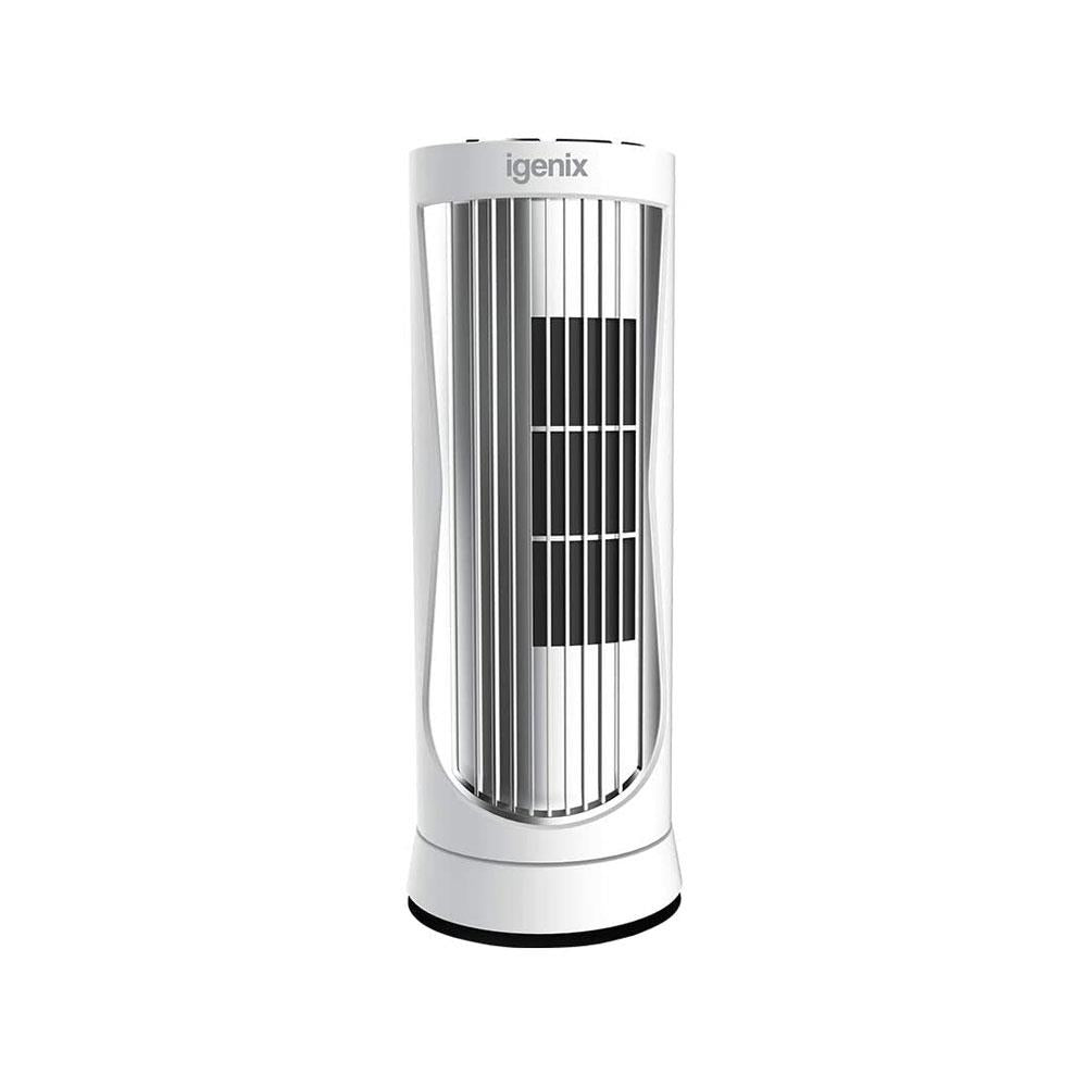 Igenix 12 Inch Digital Mini Tower Fan With 3 Fan Speed Settings Oscillation And 8 Hour Timer - White Main image