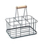KitchenCraft Living Nostalgia Wire Metal Milk Crate Six Bottle Carrier - Grey