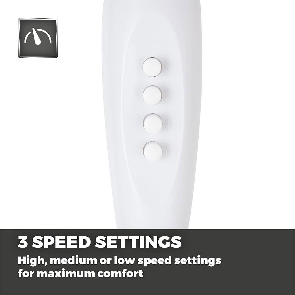 Tower Presto 16 Inch Pedestal Fan With 3 Speeds Adjustable Height Oscillation 40W - White