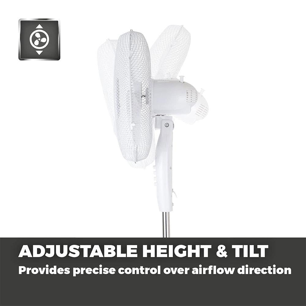 Tower Presto 16 Inch Pedestal Fan With 3 Speeds Adjustable Height Oscillation 40W - White