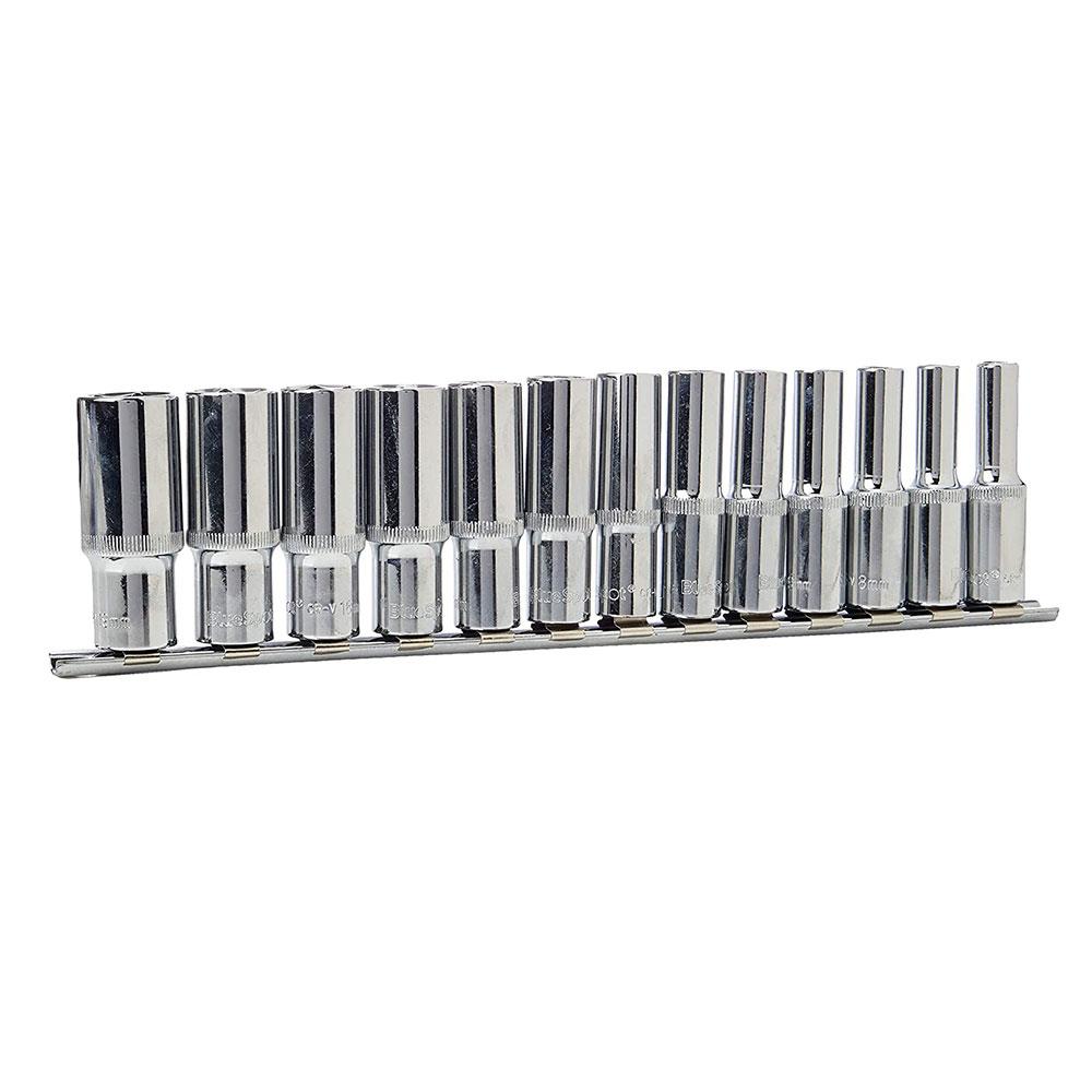 BlueSpot 3/8 Inch Metric Deep Socket Set 6-19mm - 13 Piece