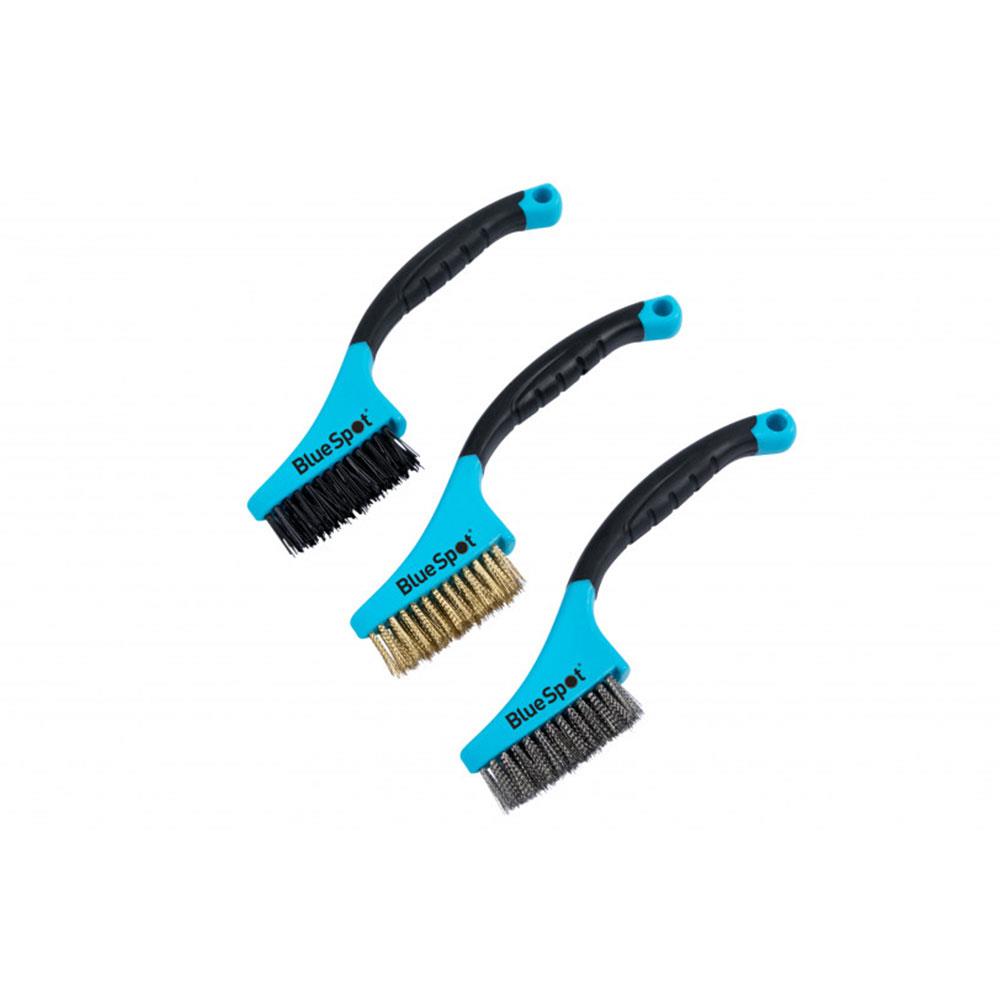 BlueSpot Wire Brush Set Nylon Stainless Steel - 3 Piece