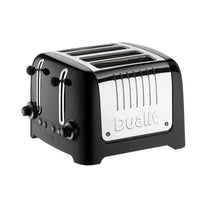 Dualit Lite 4 Slice Toaster High Gloss Stainless Steel 1260 W - Black