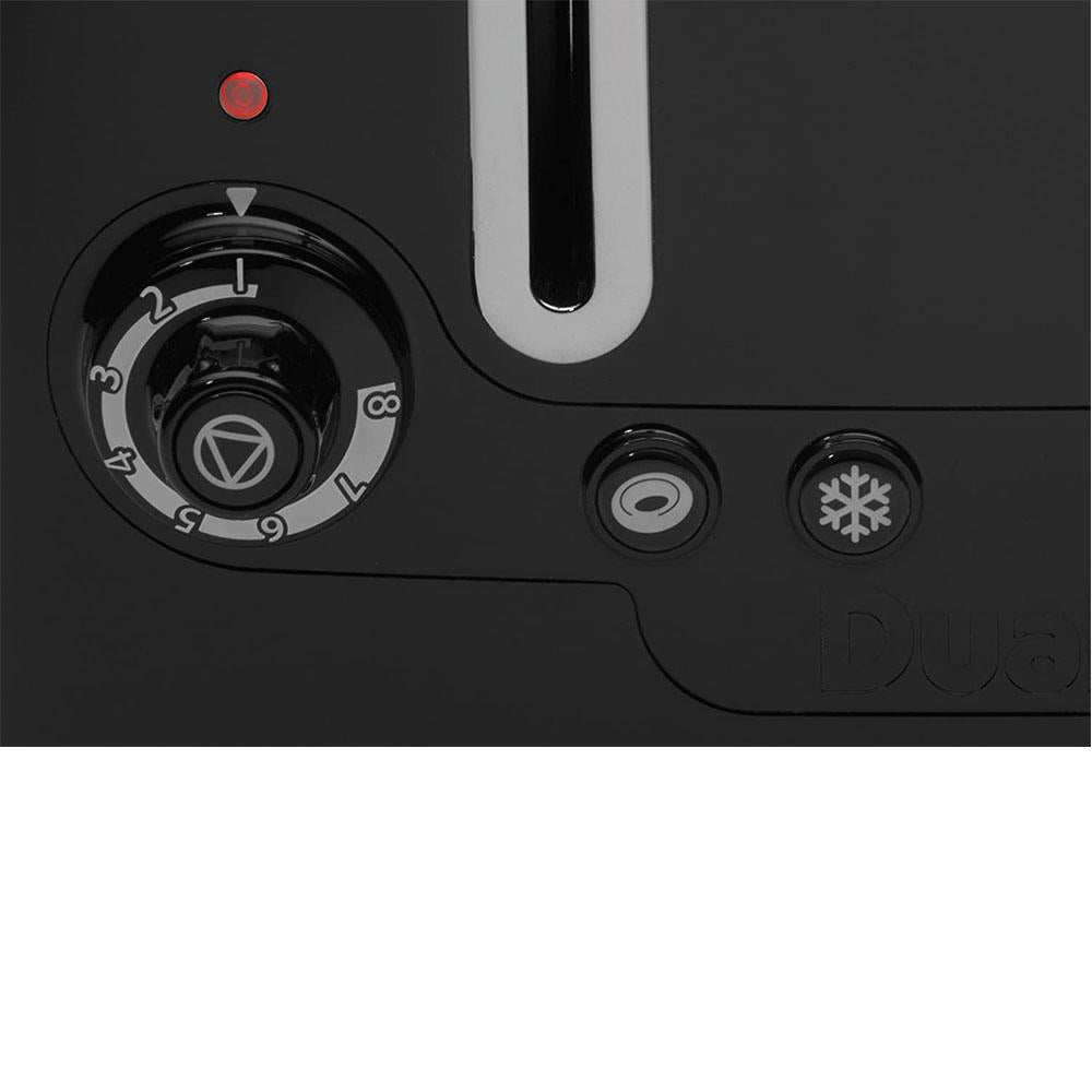 Dualit Lite 4 Slice Toaster High Gloss Stainless Steel 1260 W - Black