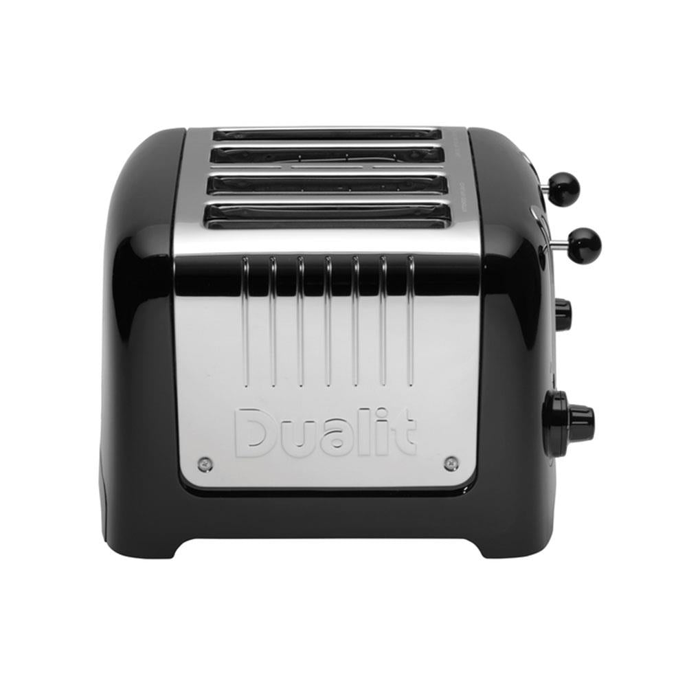 Dualit Lite 4 Slice Toaster High Gloss Stainless Steel 1260 W - Black