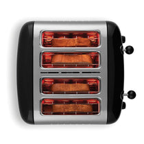 Dualit Lite 4 Slice Toaster High Gloss Stainless Steel 1260 W - Black