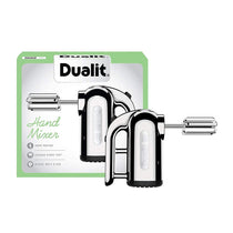 Dualit Hand Mixer With Flat Beaters Dough Hooks And Whisk Attachments 4 Speed Settings 400W - Chrome