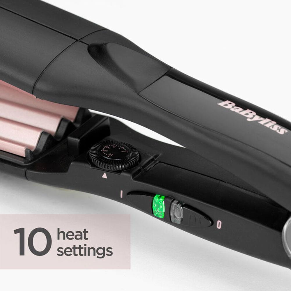 BaByliss The Crimper Hair Styler Tourmaline Ceramic Plates 10 Temperature Settings 210°C - Black