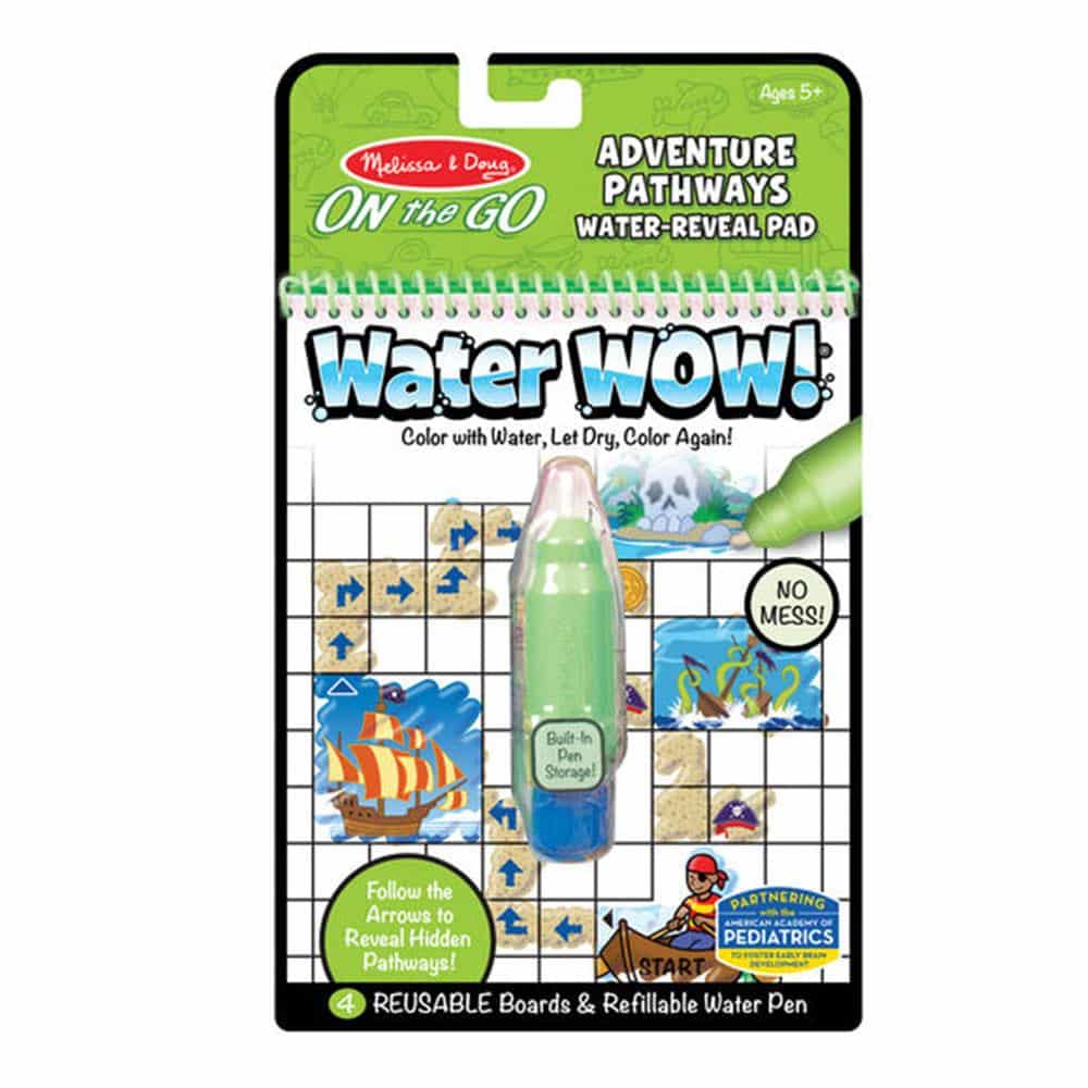 Melissa & Doug Water Wow! Adventure Pathways On The Go Travel Activity Water Reveal Pad - Multicolour