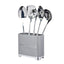 KitchenCraft Lovello Retro Utensil Holder With Geometric Textured Finish - Shadow Grey
