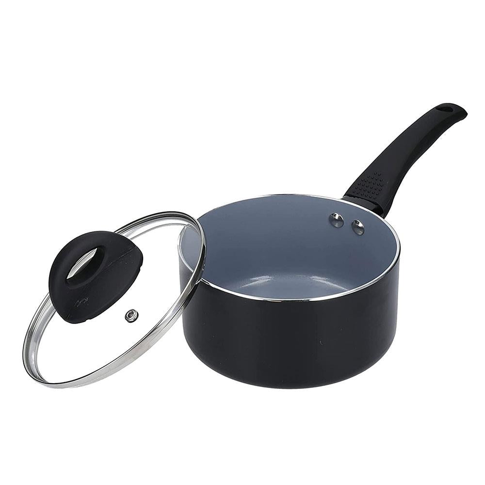 KitchenCraft MasterClass 16cm Saucepan Ceramic Non-Stick Induction Ready - Black Secondary image