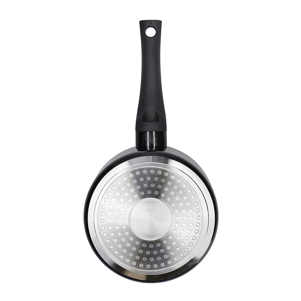 KitchenCraft MasterClass 16cm Saucepan Ceramic Non-Stick Induction Ready - Black