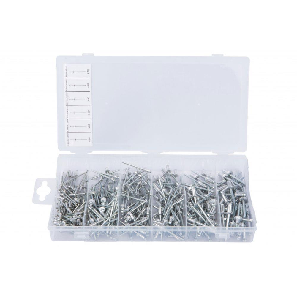 BlueSpot Assorted Blind Rivet Set 2.4mm 3.2mm 4.0mm 4.8mm - 320 Piece