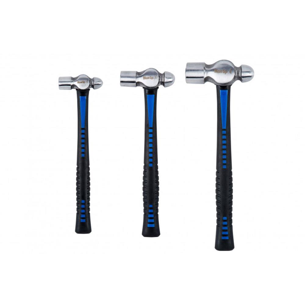 BlueSpot Ball Pein Hammer 3 Piece Set Alloy Steel - Silver