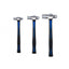 BlueSpot Ball Pein Hammer 3 Piece Set Alloy Steel - Silver