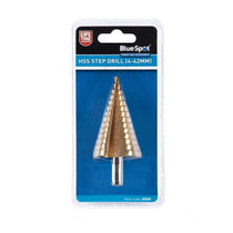 BlueSpot HSS Step Drill High Speed Steel Titanium Cone Bit Hole Metal Cutter Tool - 4-42mm